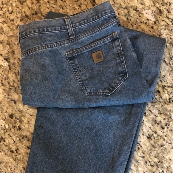 Men’s Carhartt Relaxed Fit Light Wash Jeans, Size 50x32 - Picture 3 of 8